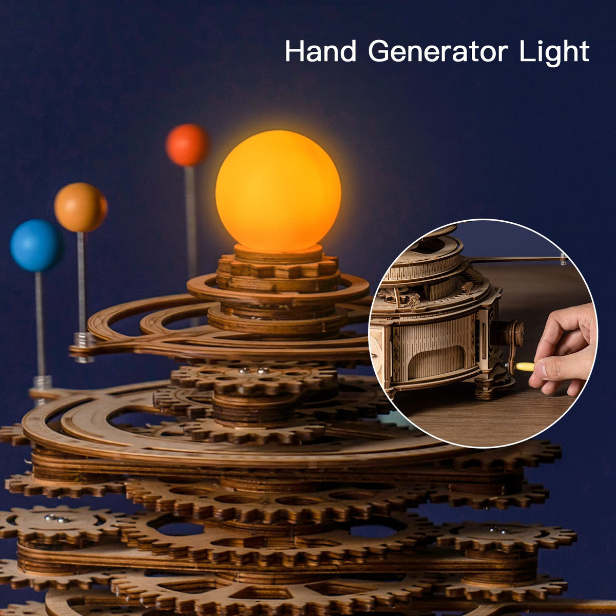 3D Wooden Puzzle Mechanical Building Set 8 Orbiting Planets E20045