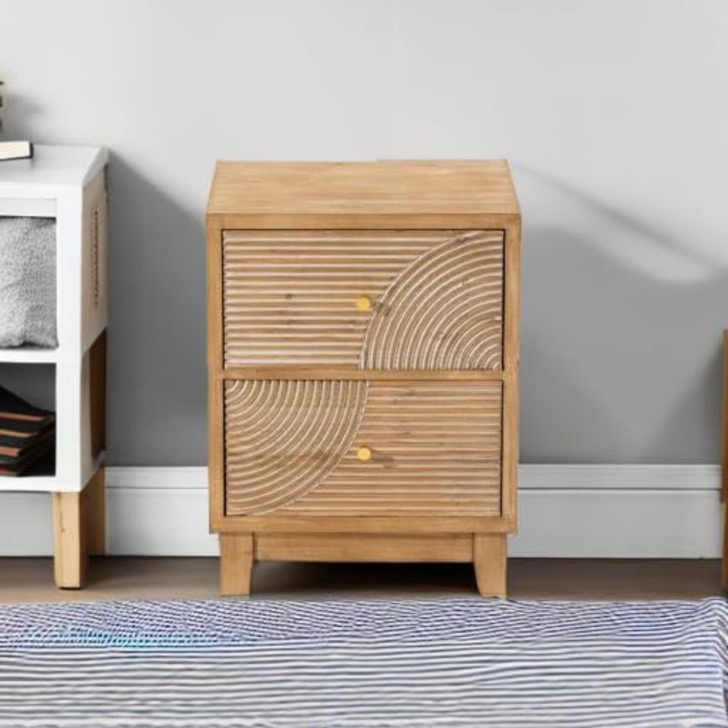 2 Drawer Wood Nightstand G207764
