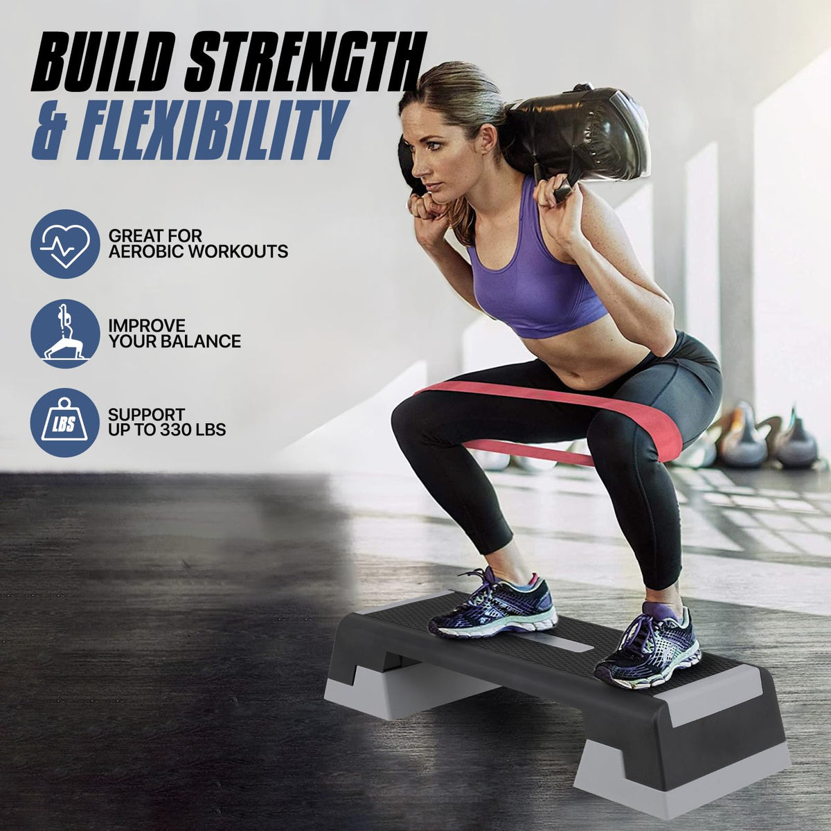 Aerobics Stepper Platform with Stackable Risers L9338