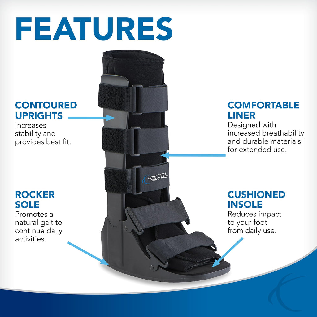Large Black Cam Walker Boot U308