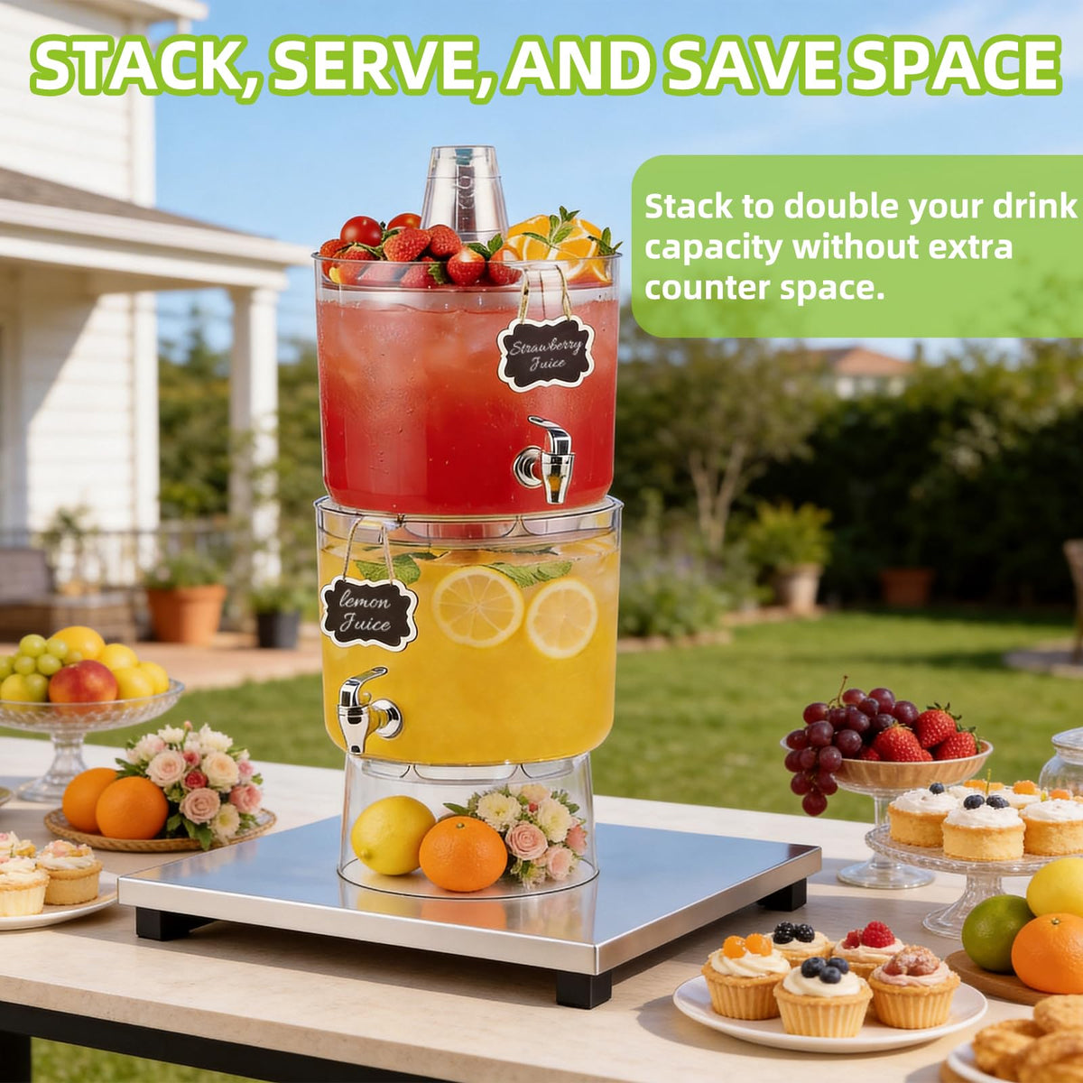 2 Gallon Drink Dispenser with Multi-Function Lid M8542