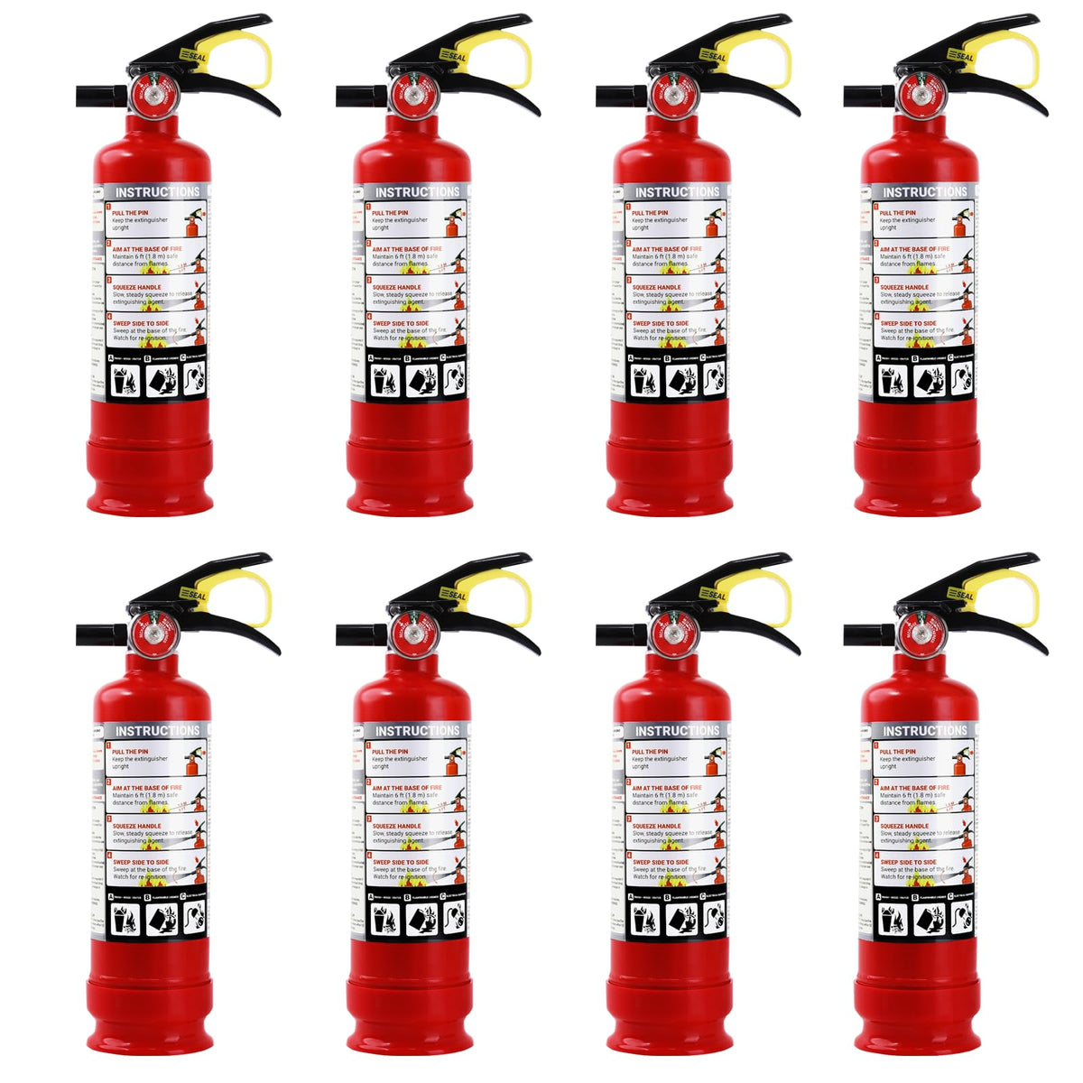 2.5 lb ABC Dry Chemical Fire Extinguishers 8-Pack C68905