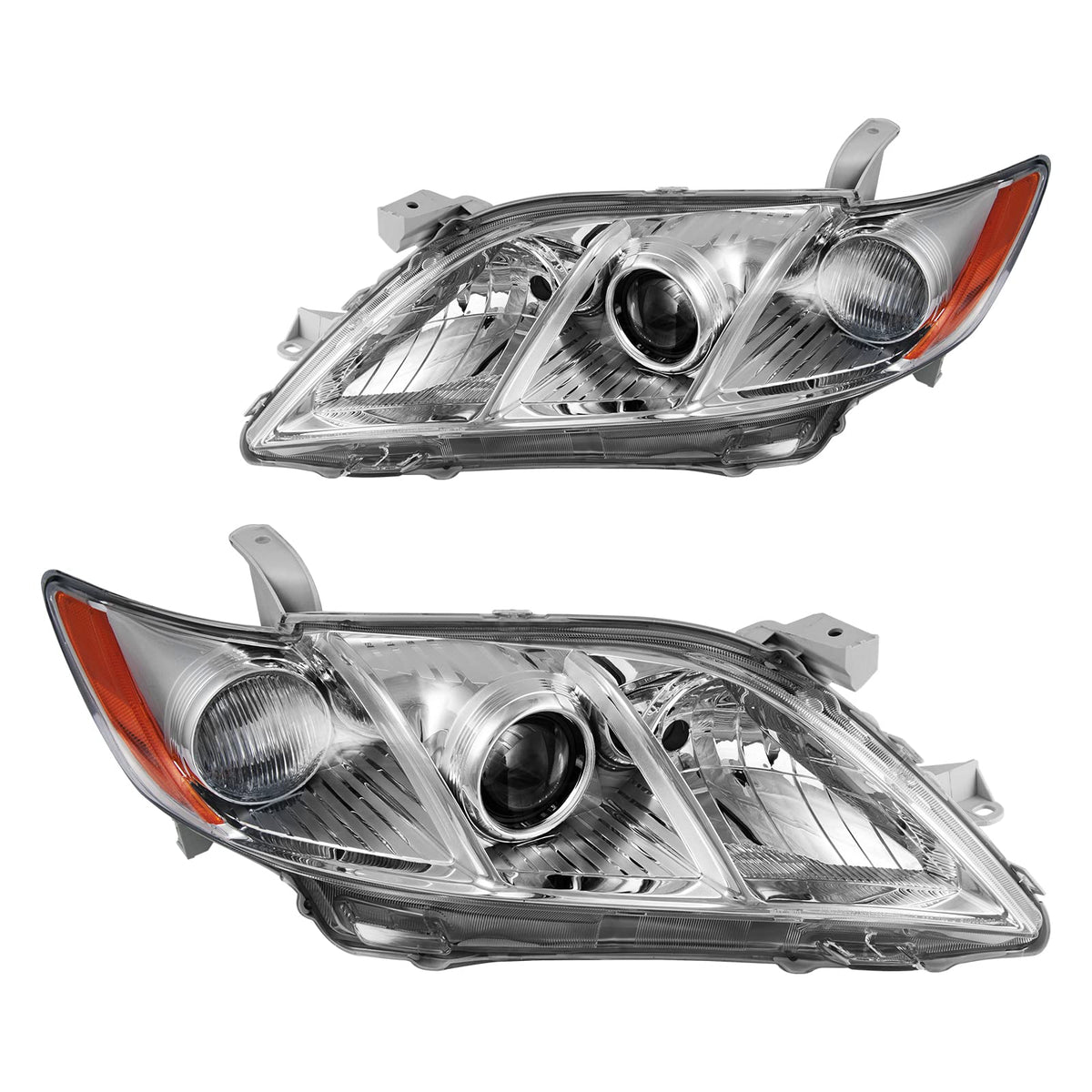 Headlight Assembly Amber Reflector Clear Lens Pack of 2 I42983
