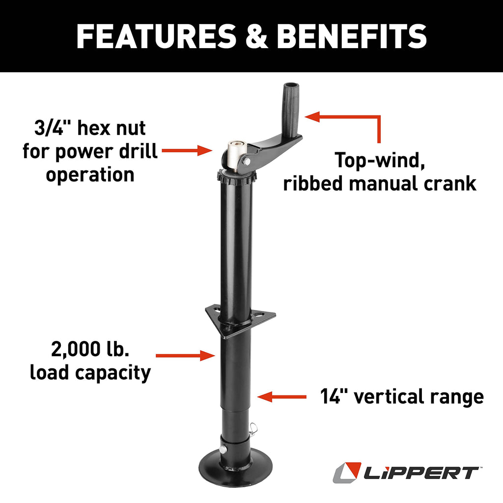 Black Tongue Jack for Trailers E69044