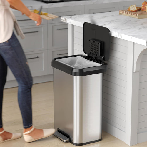 13.2 Gallon Stainless Steel Kitchen Trash Can A571945