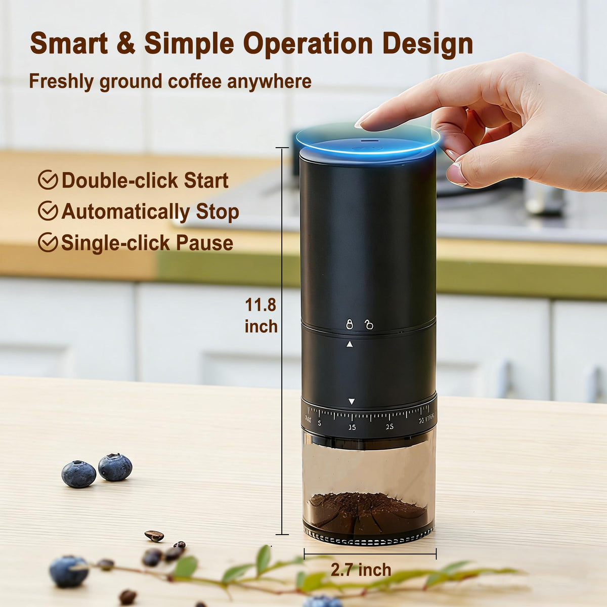 Portable Electric Coffee Burr Grinder O488