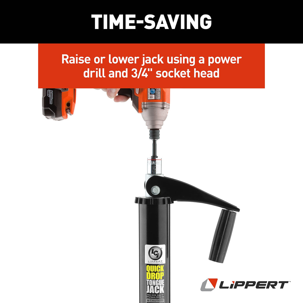 Black Tongue Jack for Trailers E69044