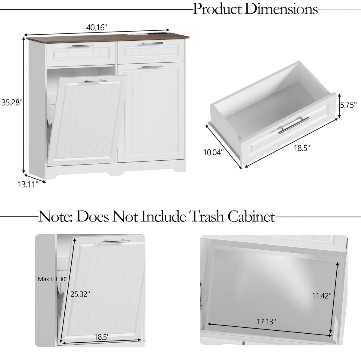 10 Gallon Double Tilt Out Trash Can Cabinet M794