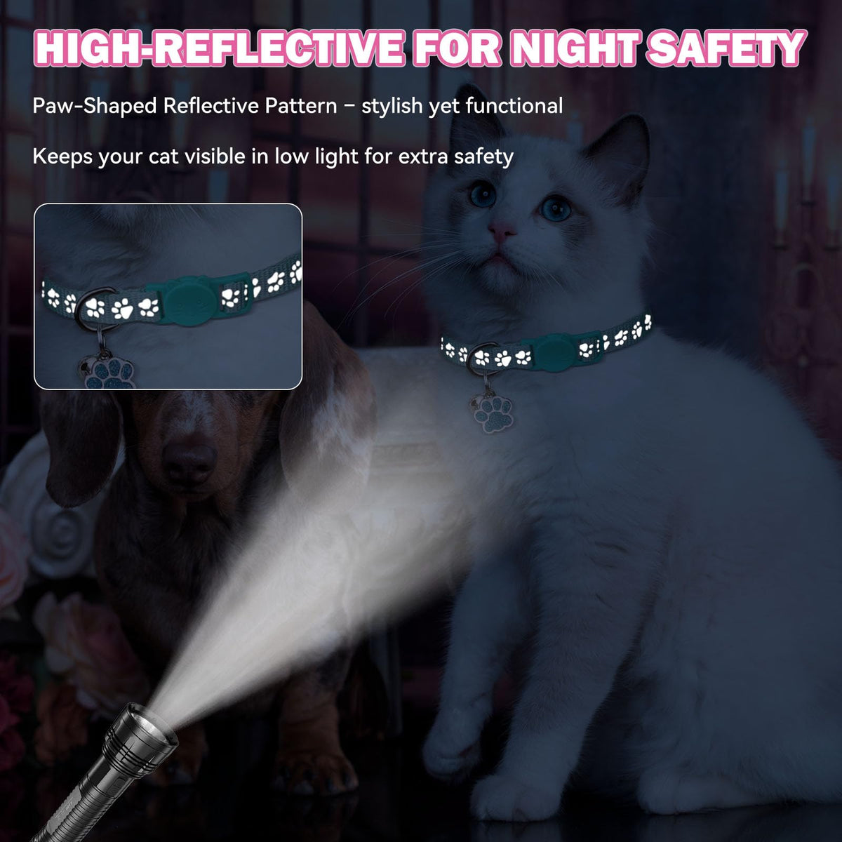Breakaway Cat Collars with Bells 4PCS D531