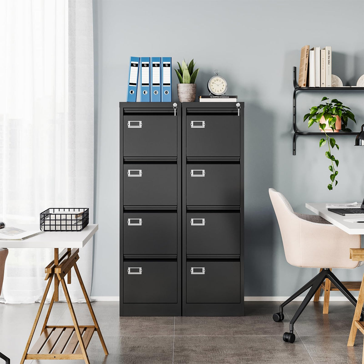 4 Drawer Metal File Cabinet with Lock B861703