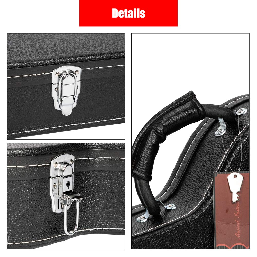Wooden Hard-Shell Electric Guitar Case with Lock Latch Padding E487221