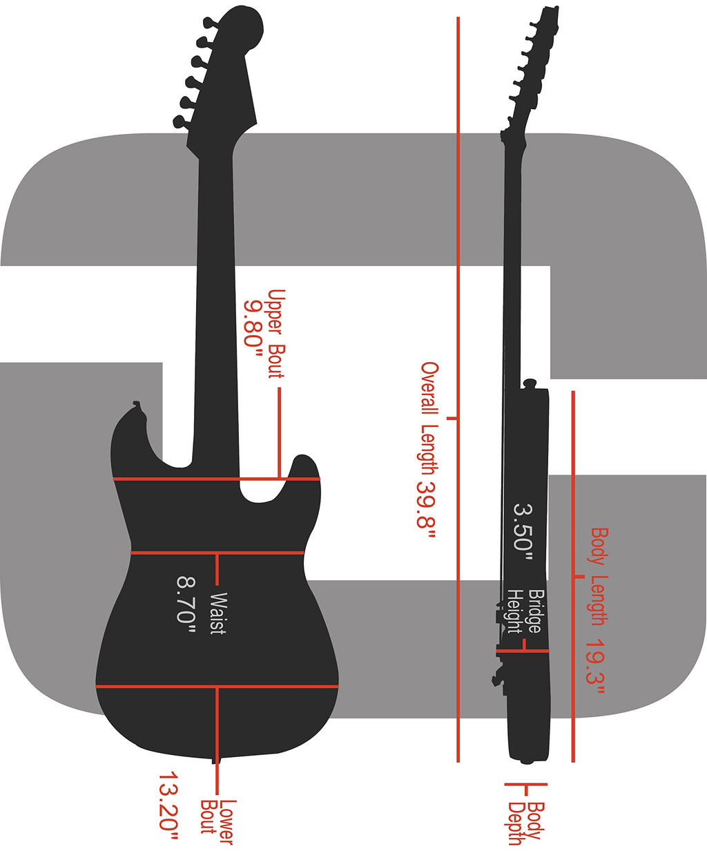 Black Electric Guitar Case T135