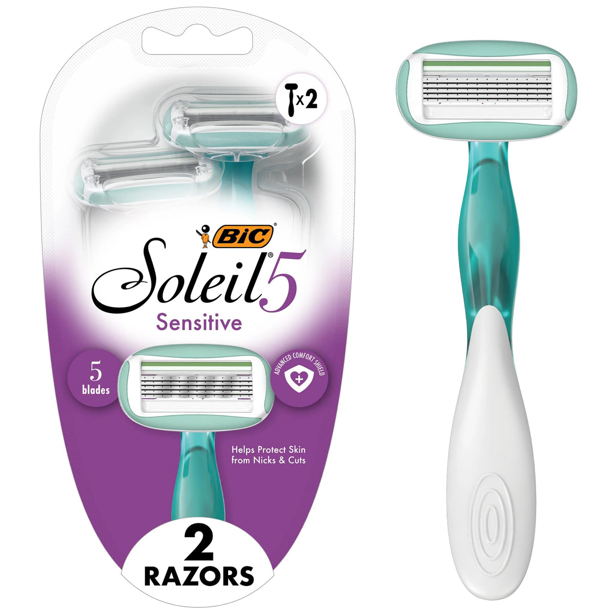 5 Blade Womens Disposable Razors, 2 Count I91130