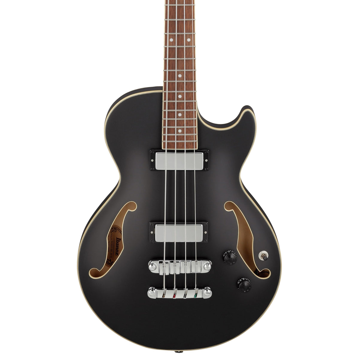 Black Flat Semi-hollow Bass Guitar G182902