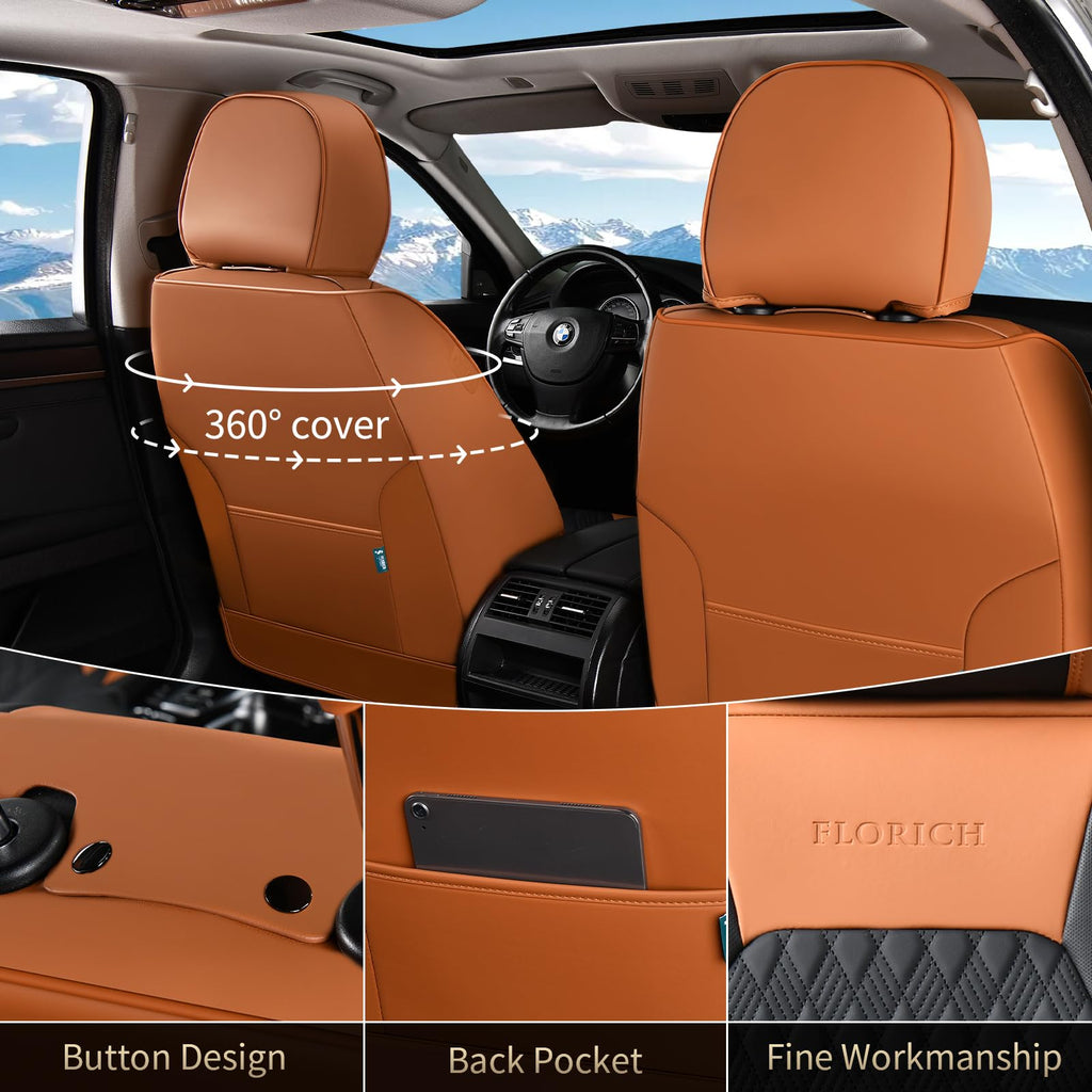 Nappa Leather Car Seat Covers Full Set F54615