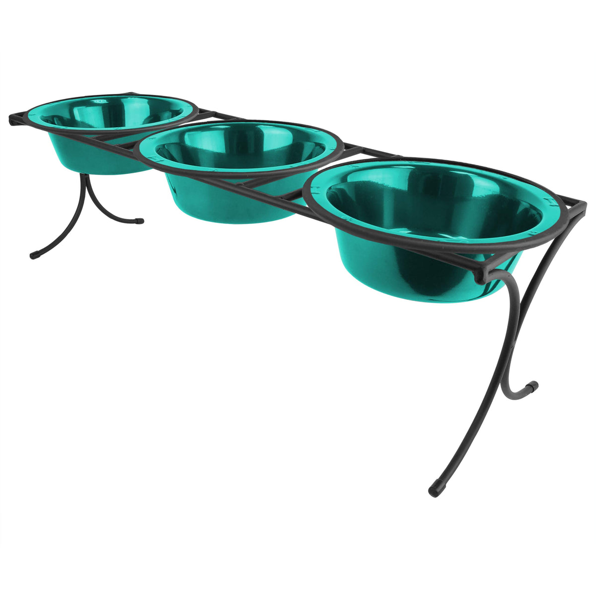 12 Cup Raised Feeder with Stainless Steel Bowls H9607