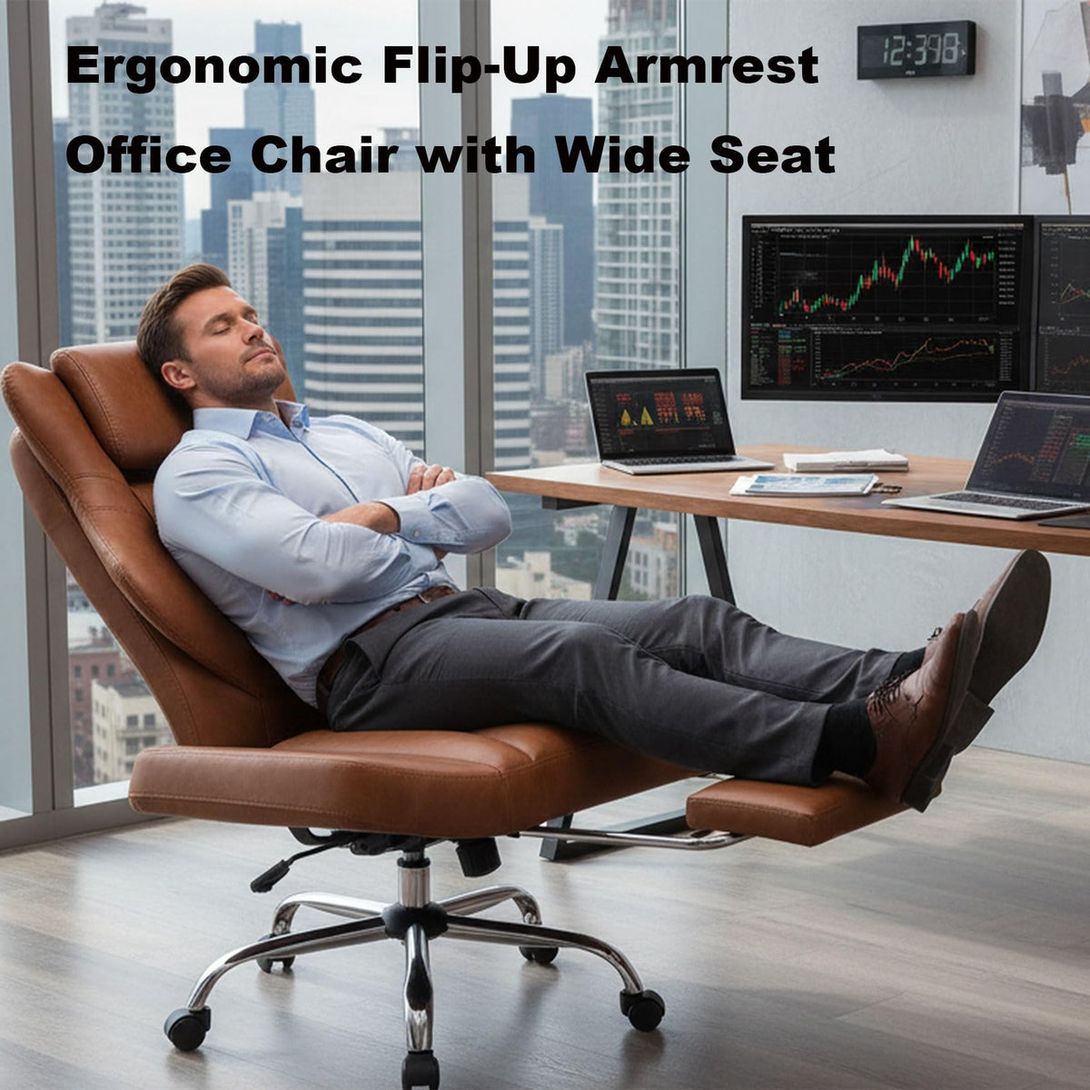 Brown Faux Leather Massage Office Chair Q6806