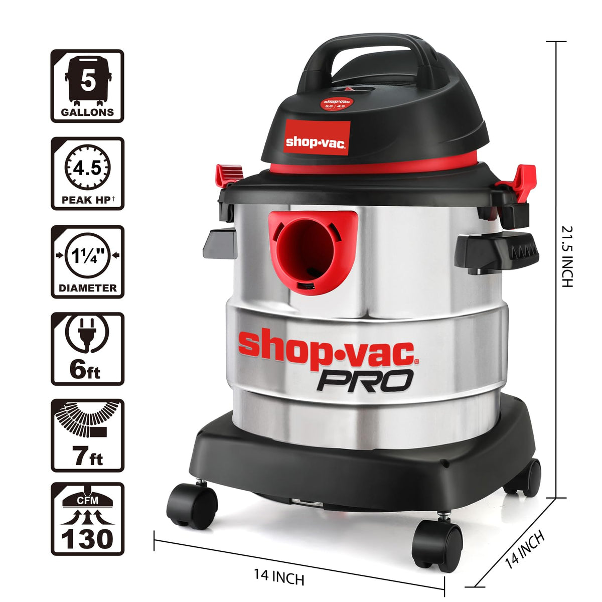 5 Gallon Stainless Wet/Dry Vac Blower V55327