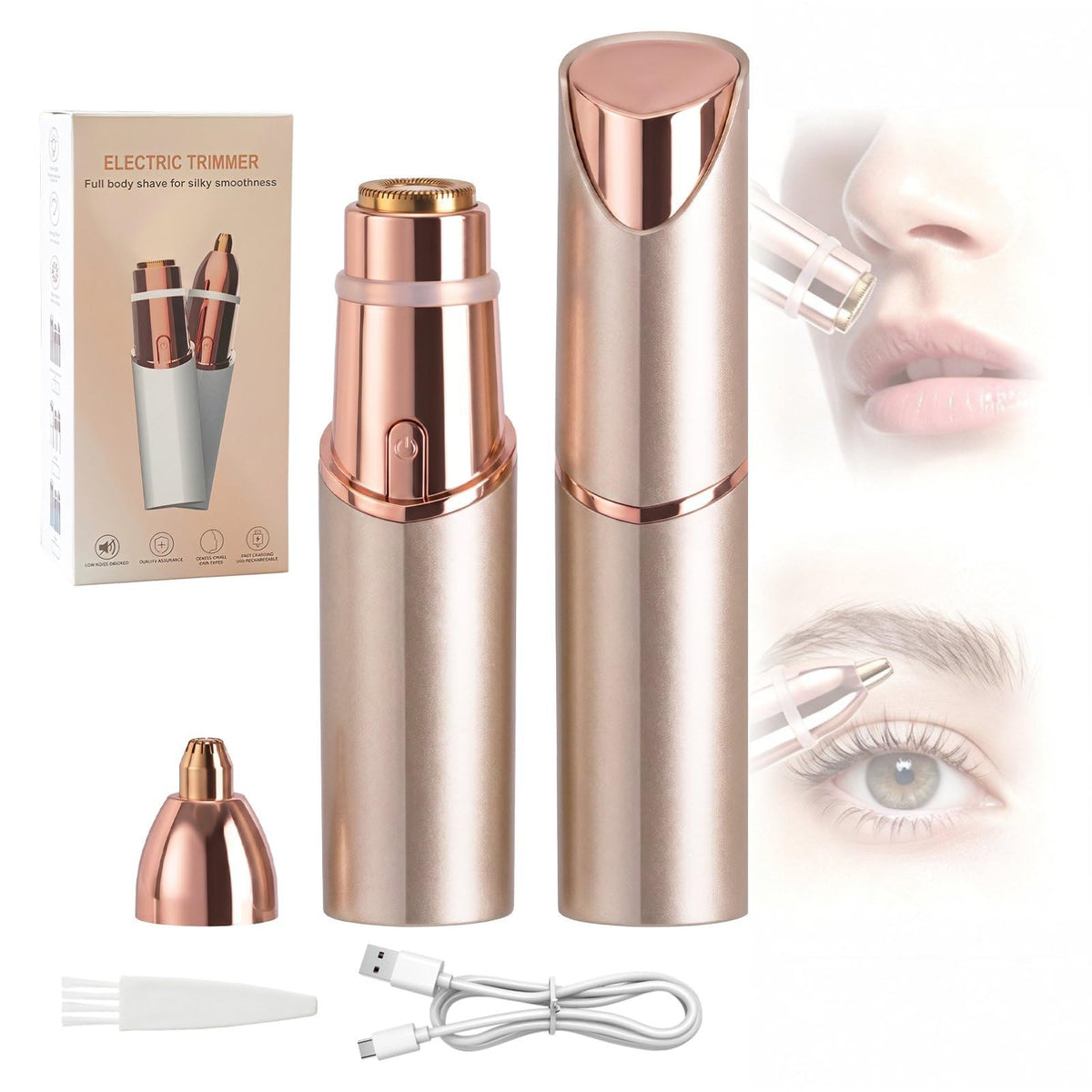2 in 1 Face Epilator and Eyebrow Trimmer E783591