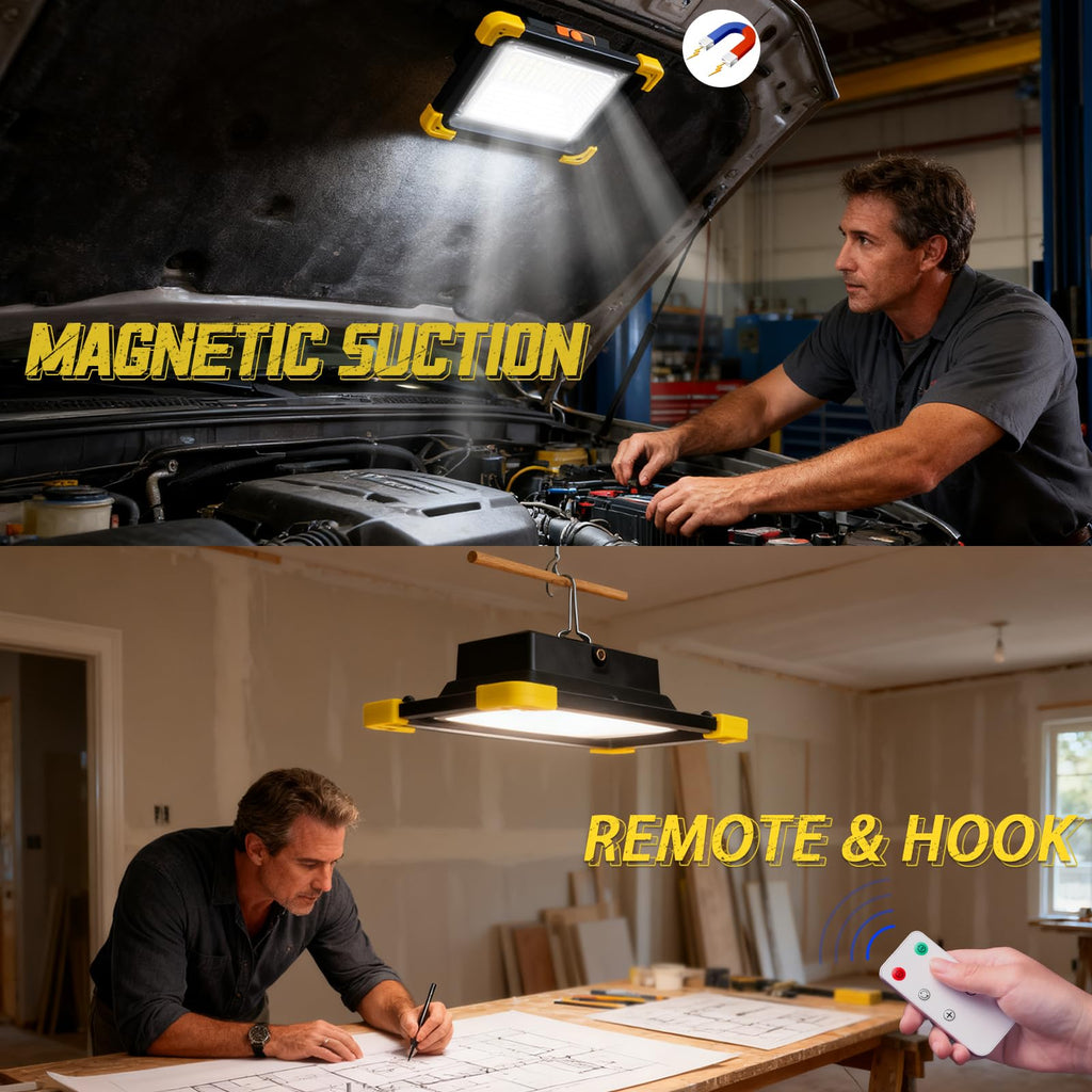 12000mAh Rechargeable Magnetic LED Work Light IP65 Waterproof 4 Modes W8803