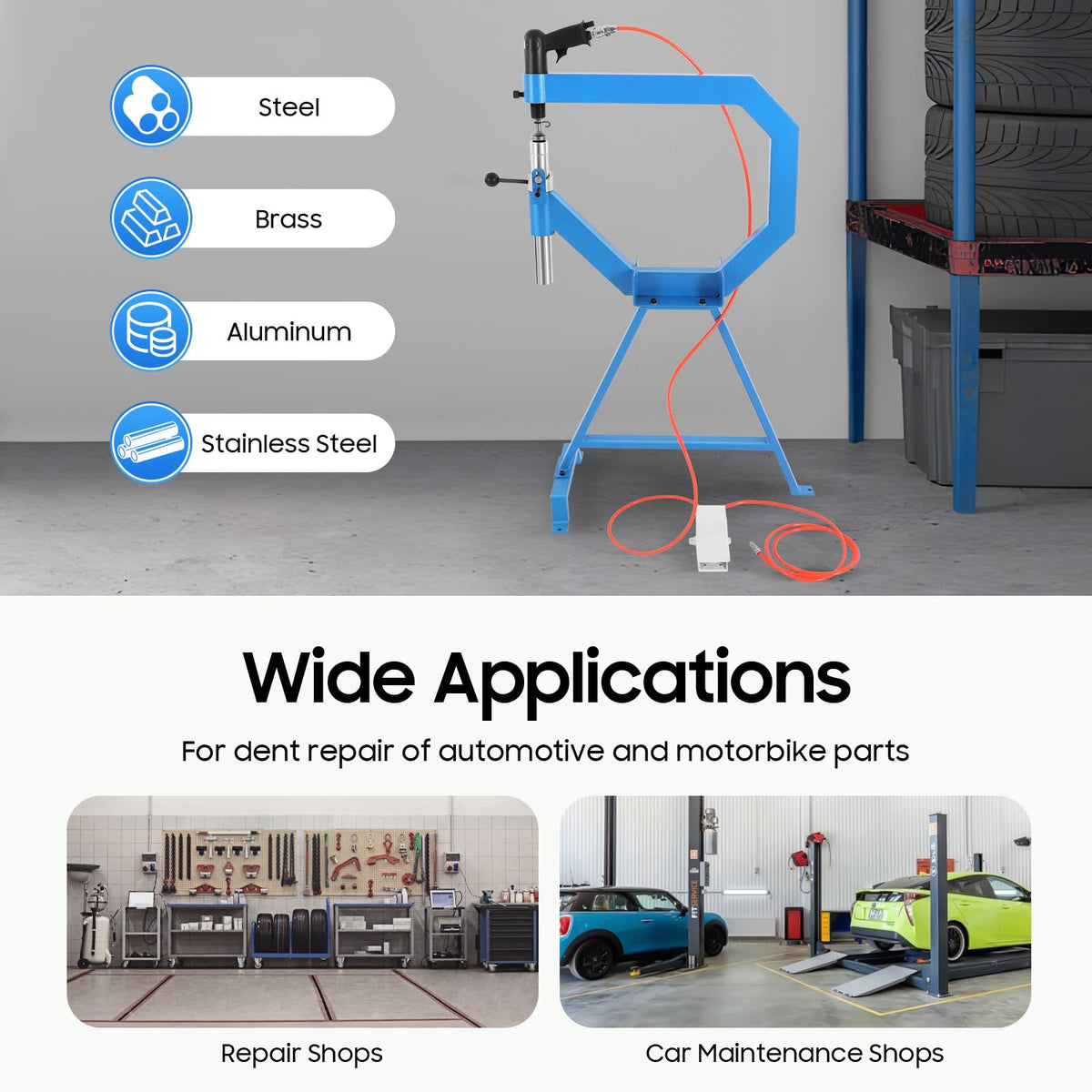 Pneumatic Planishing Hammer with 3 Anvils X847