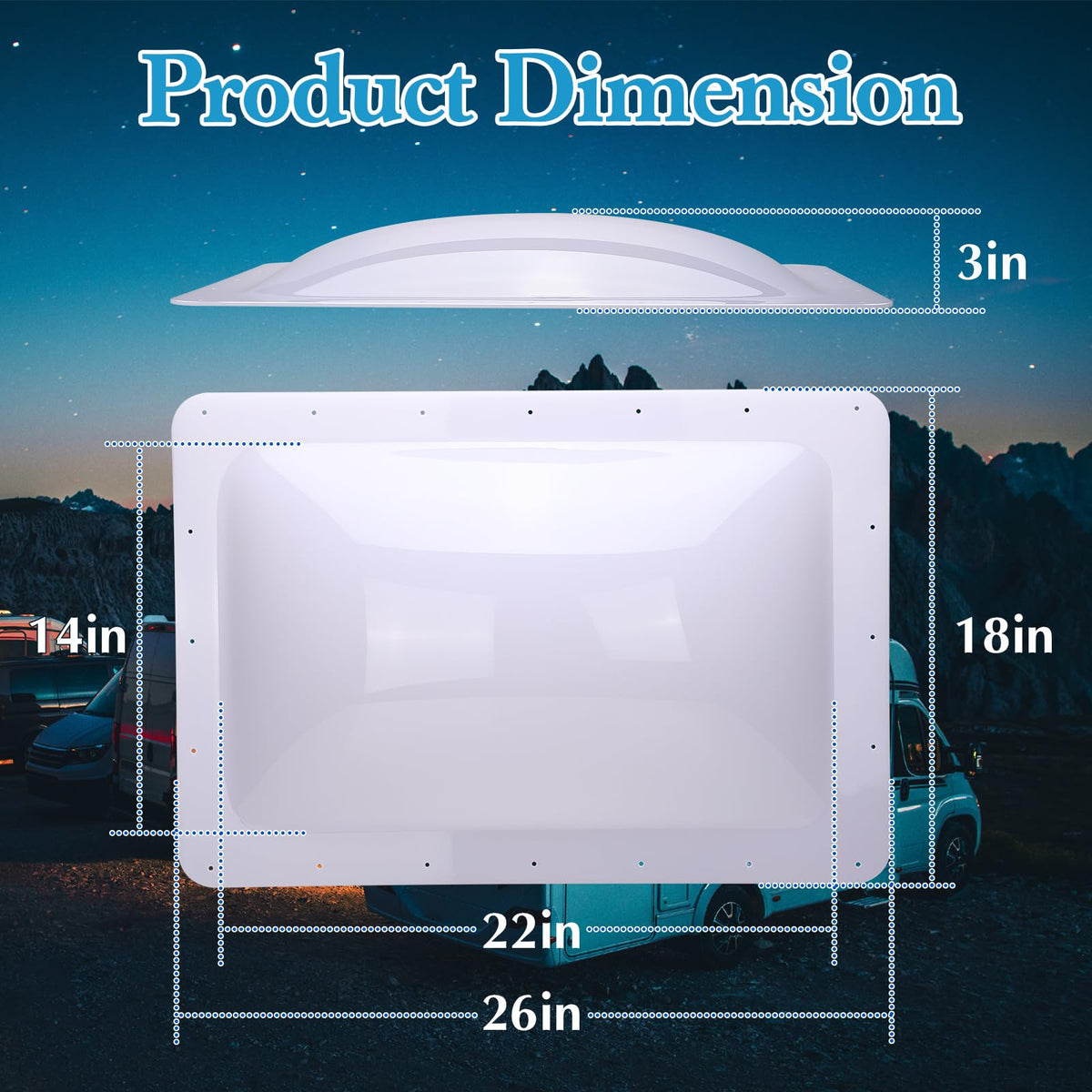 18" x 26" RV Skylight Replacement Milky White B43595