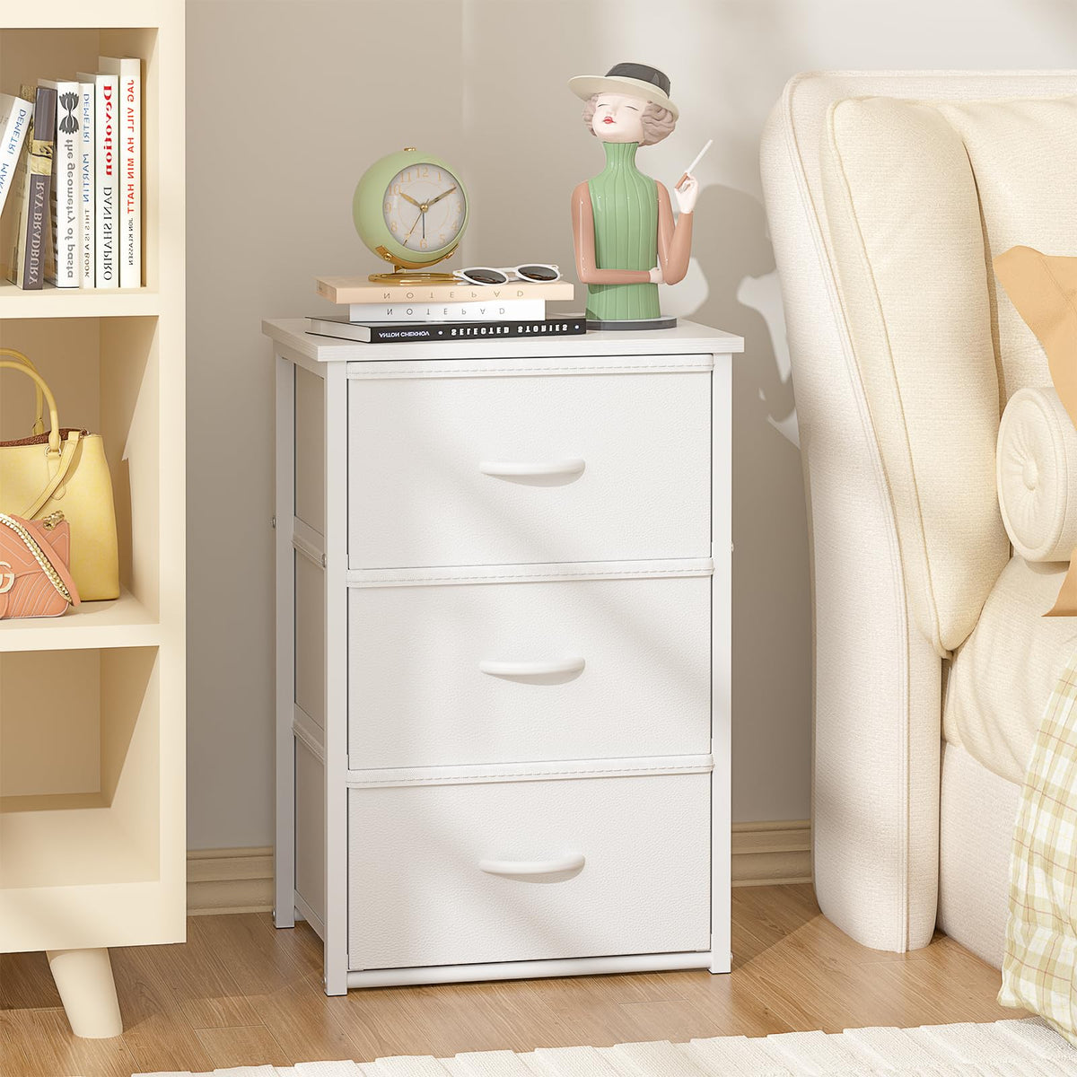White 3 Drawer Stackable Storage Drawers A1123