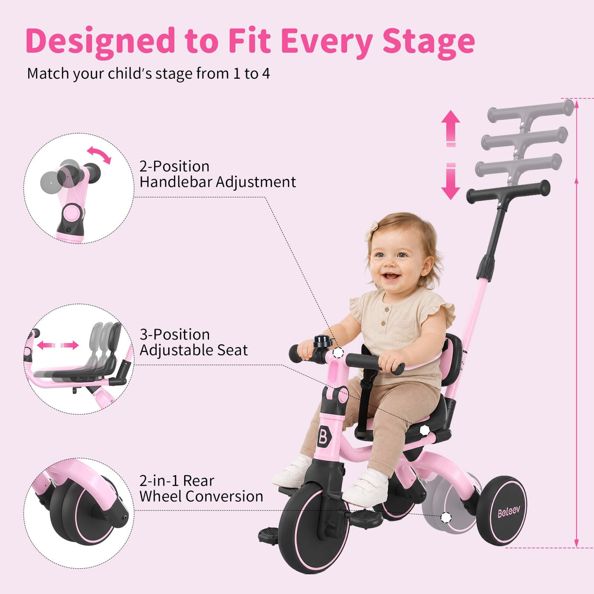 5 in 1 Toddler Tricycle & Balance Bike G328179