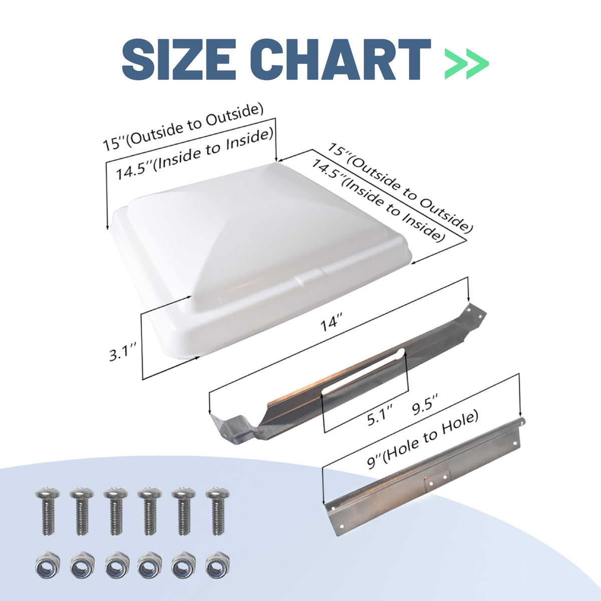RV Roof Vent Cover 14" x 14" O153