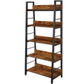 5 Tier Wood Metal Ladder Shelf Bookcase Y588