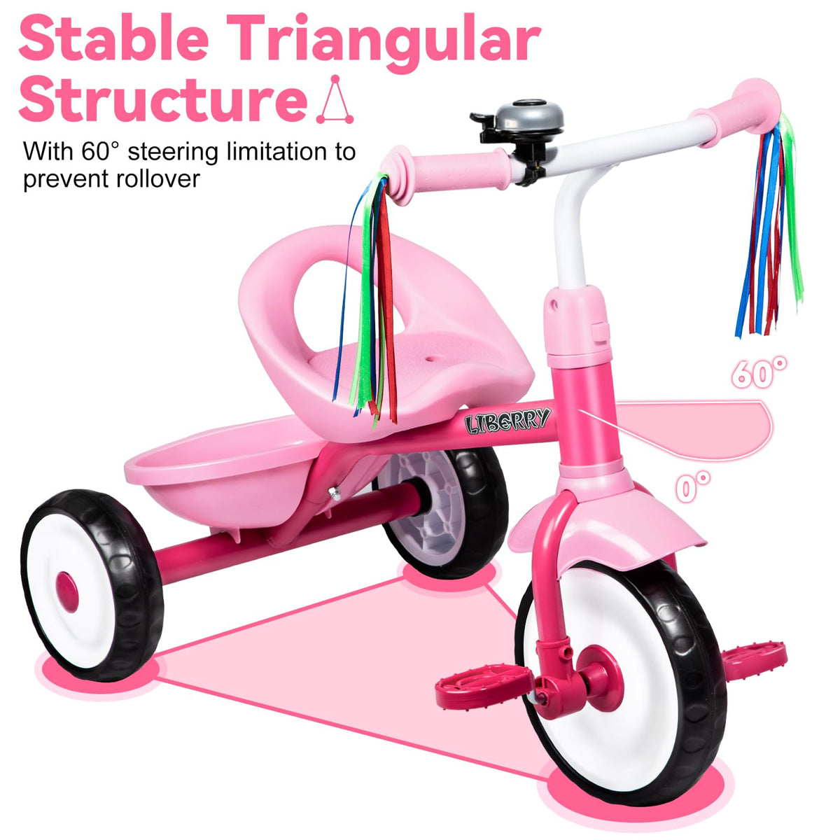 Pink 3 Wheel Toddler Tricycle Q28368