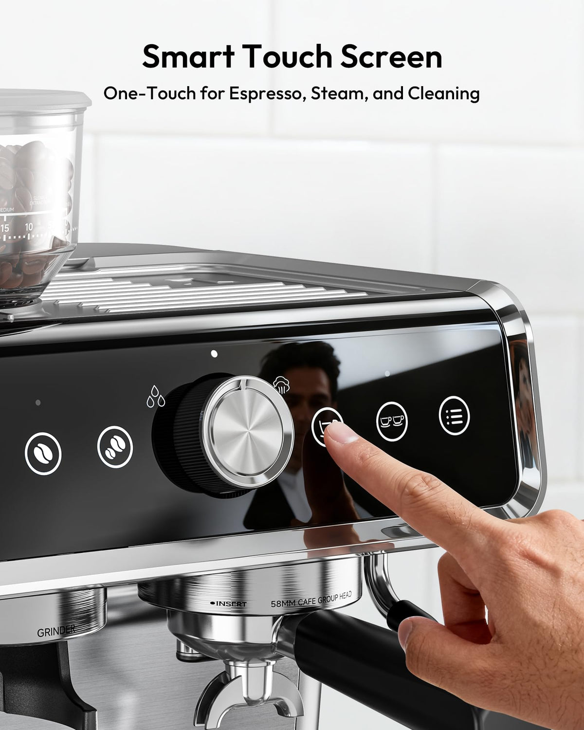 Espresso Machine with Grinder and Milk Frother J6748