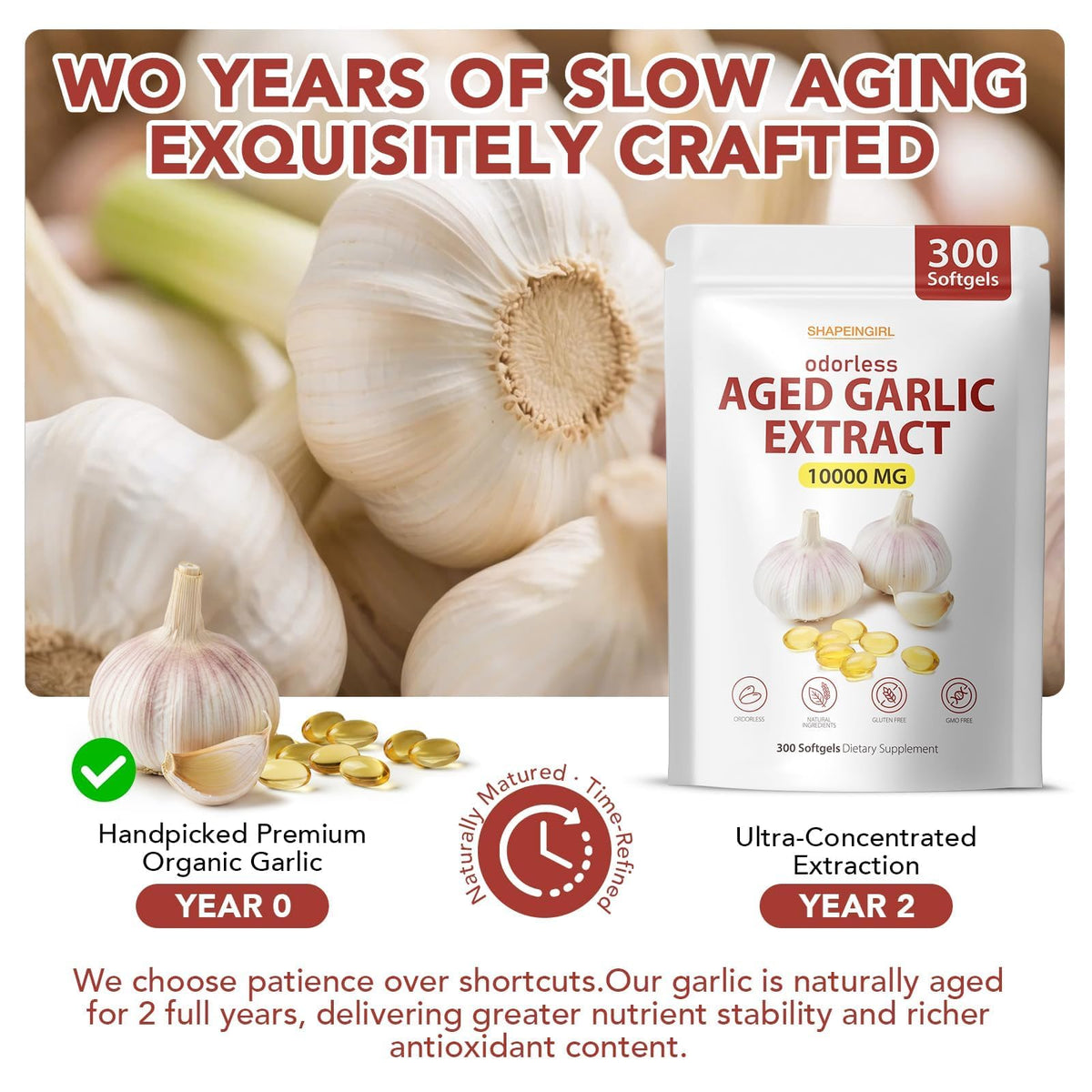 Garlic Extract Supplements, 300 Softgels Y8835