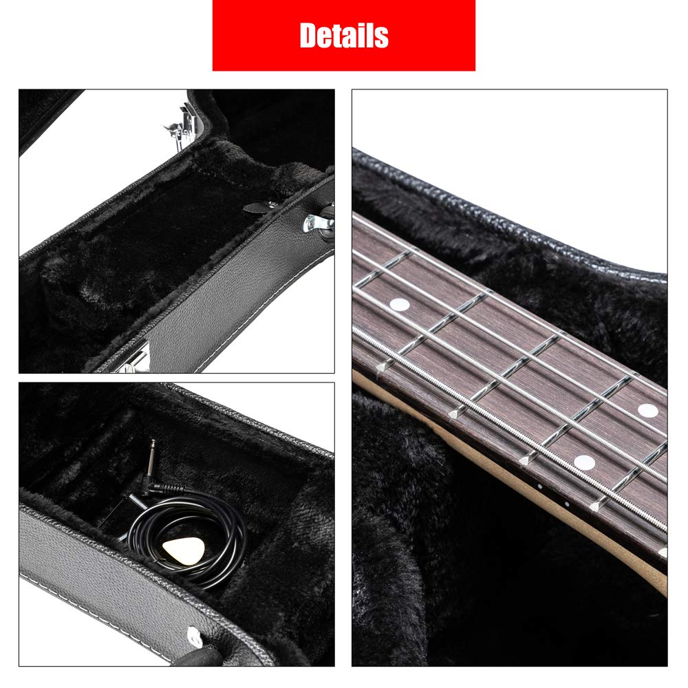 Wooden Hard-Shell Electric Guitar Case with Lock Latch Padding E487221