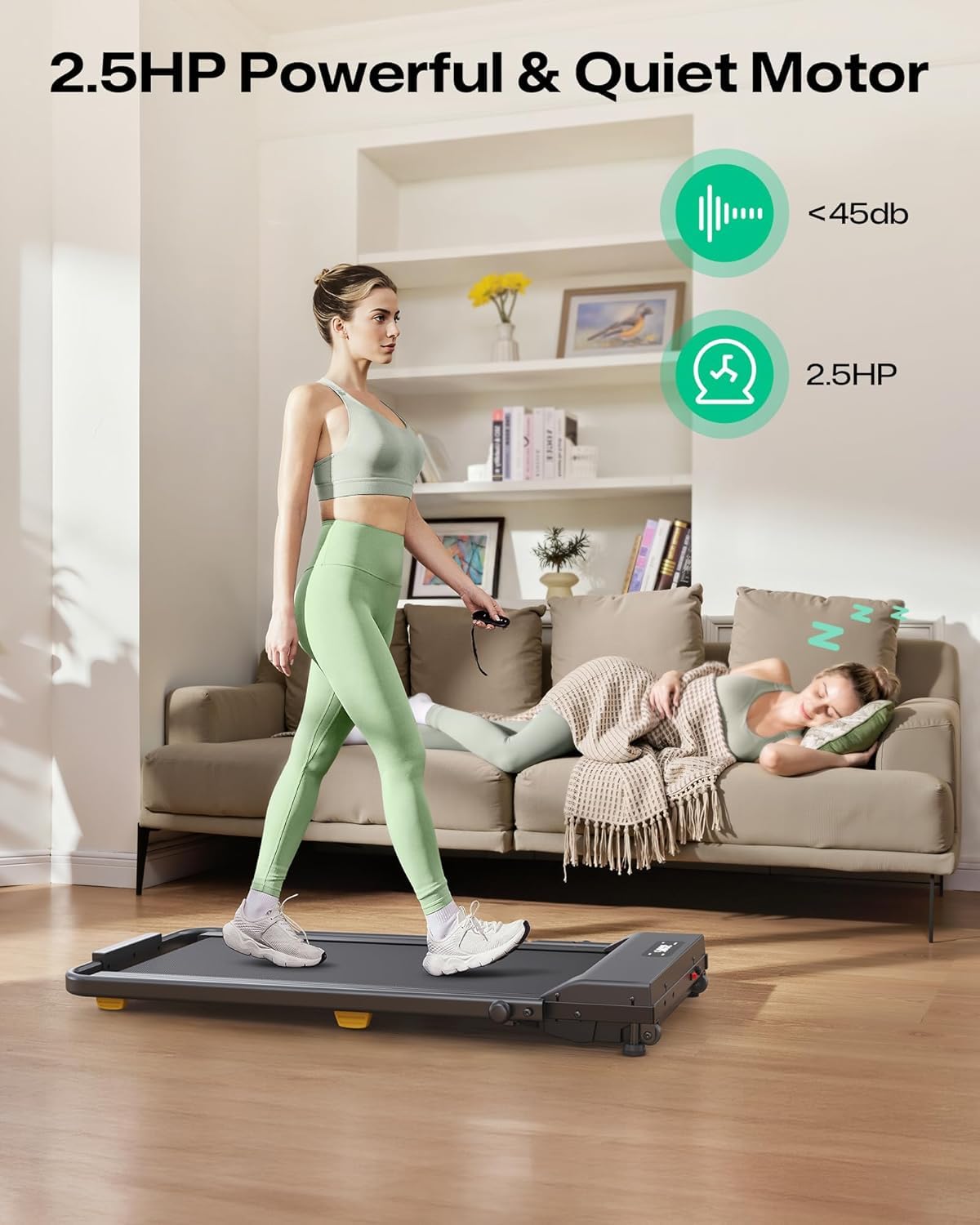 2.5HP Portable Walking Treadmill with Incline F8682