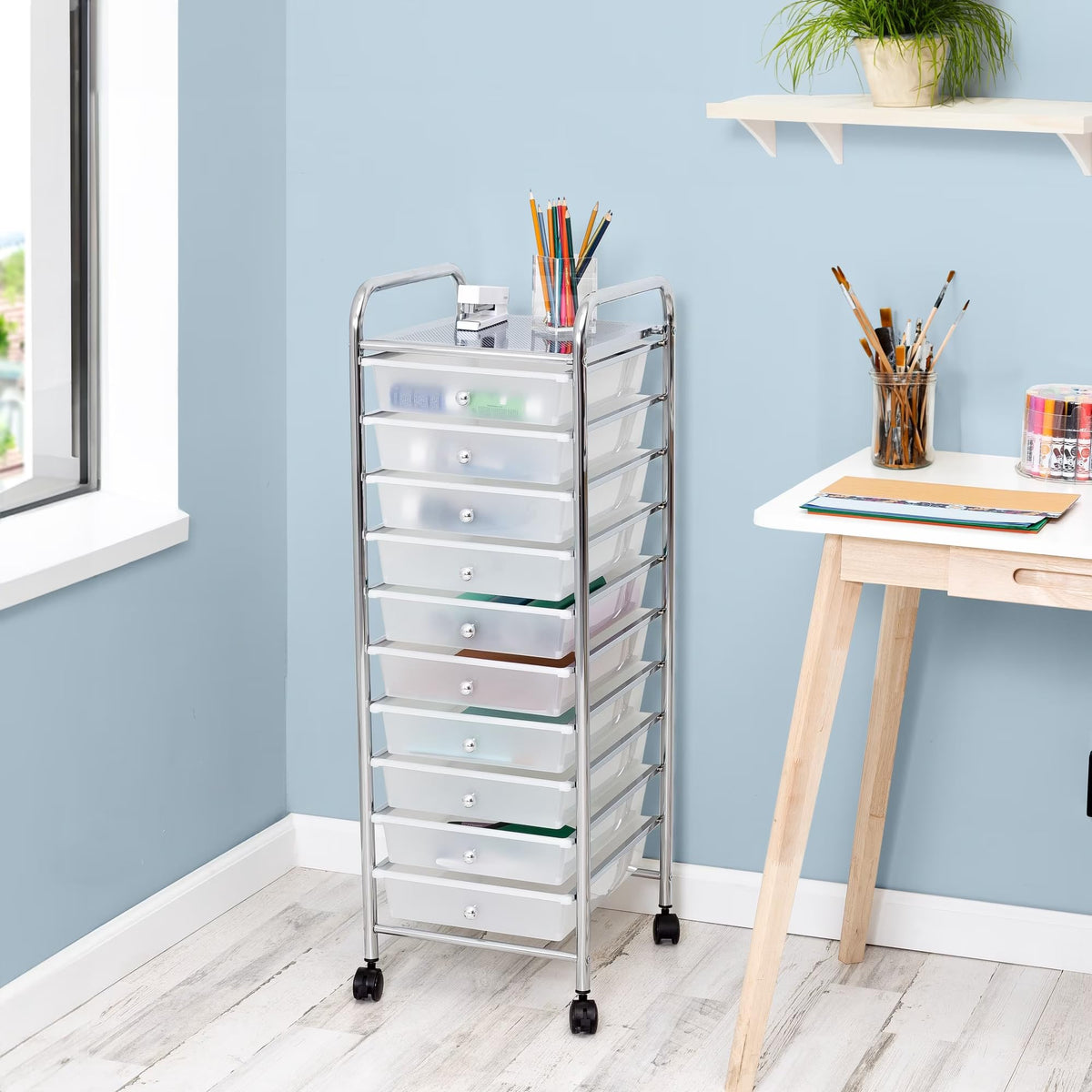 10 Drawer Rolling Craft Cart V919