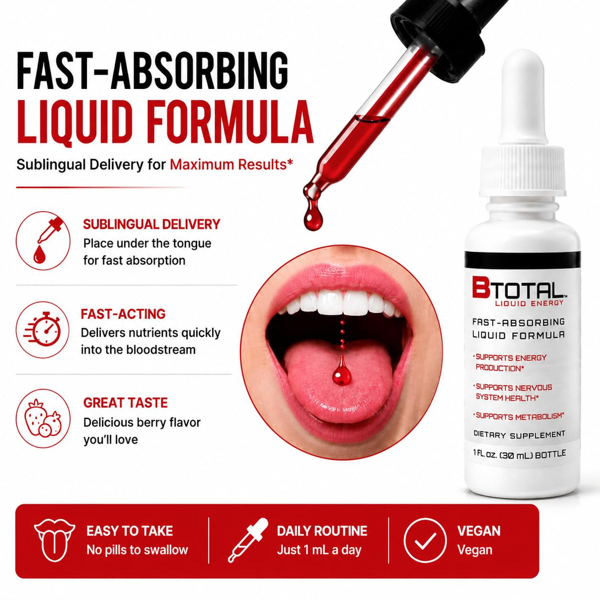 Berry 2 fl oz Sublingual Vitamin B Complex Liquid Drops N79897