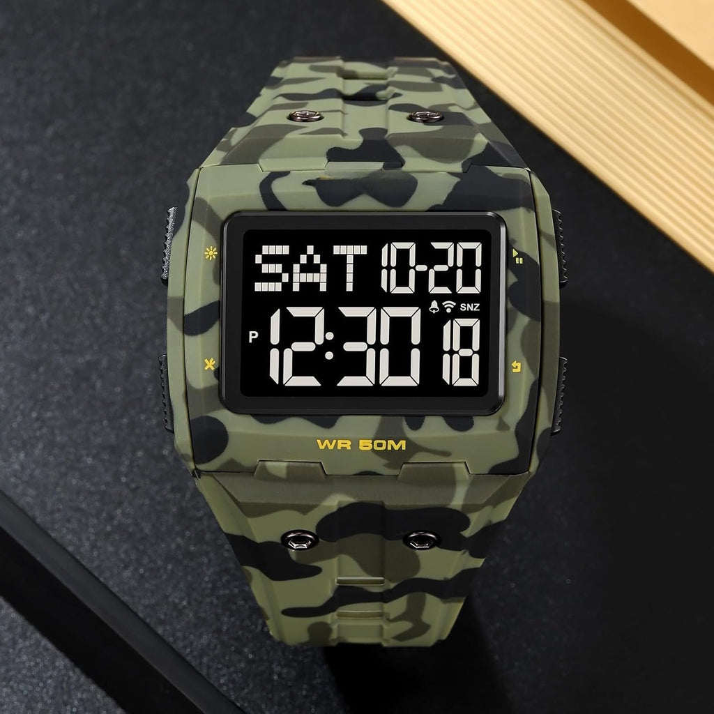 Large Face 5ATM Water Resistant Digital Mens Watch X292