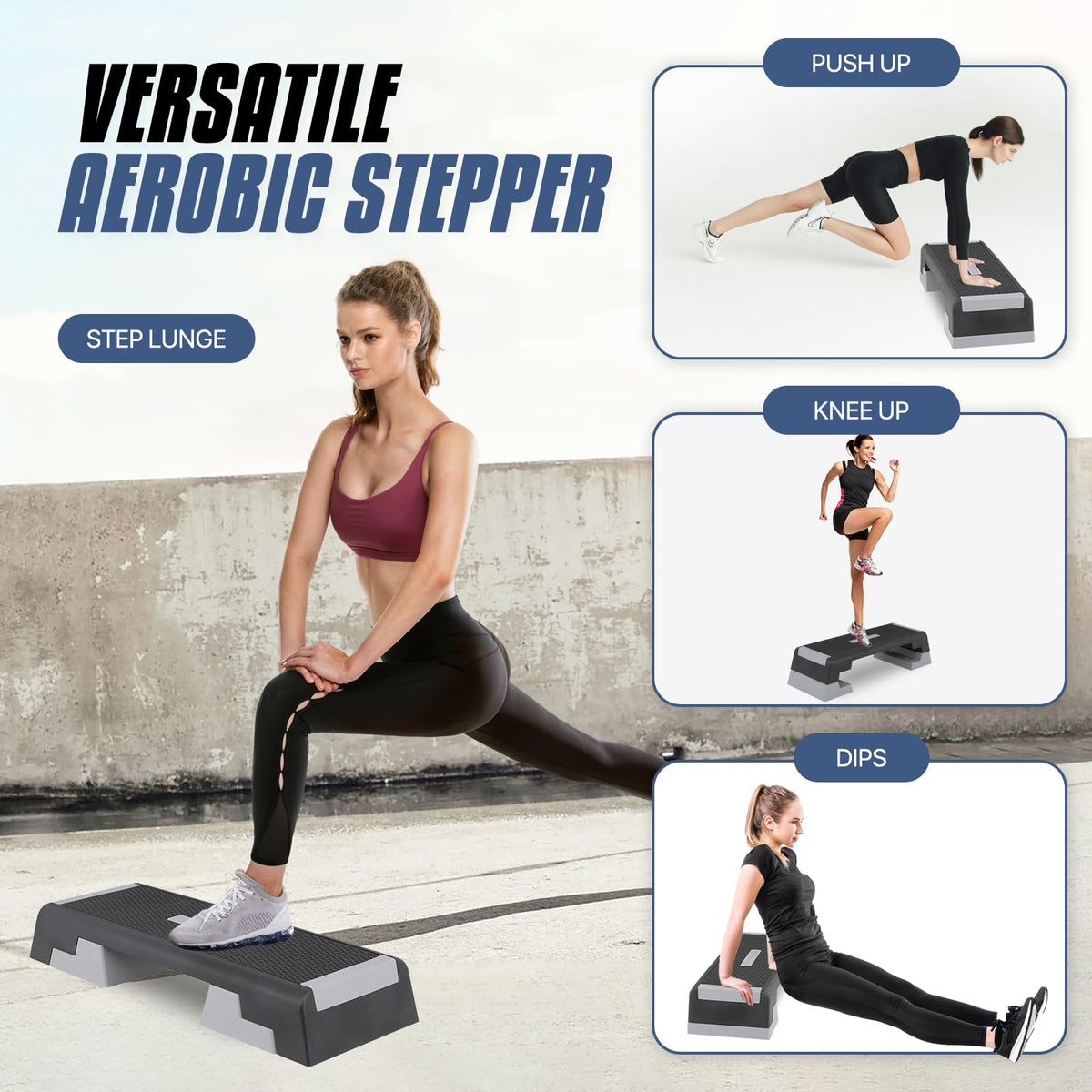 Aerobics Stepper Platform with Stackable Risers L9338