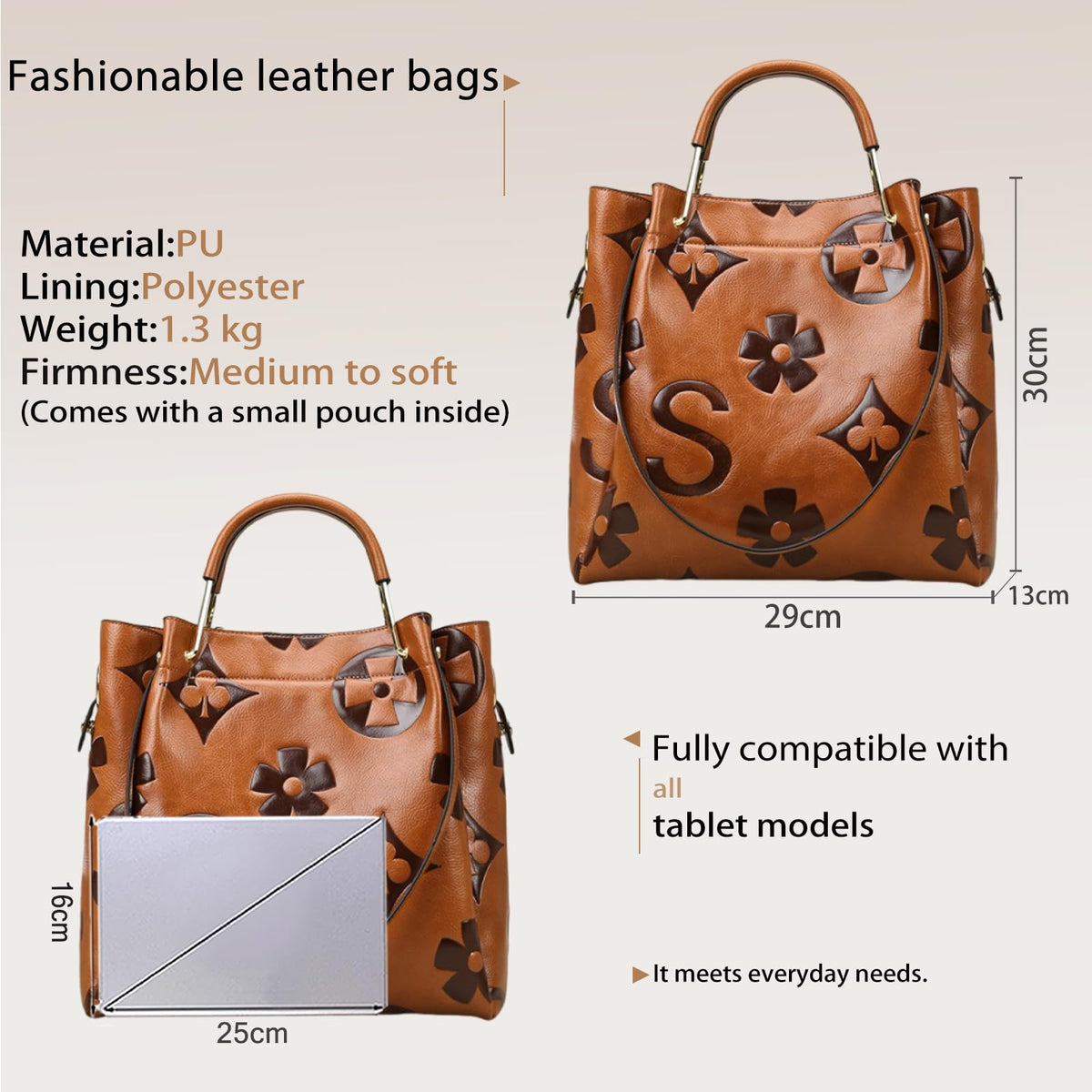 Women Embossed Bucket Bag Shoulder Crossbody Bag 2Pcs Set Q68841