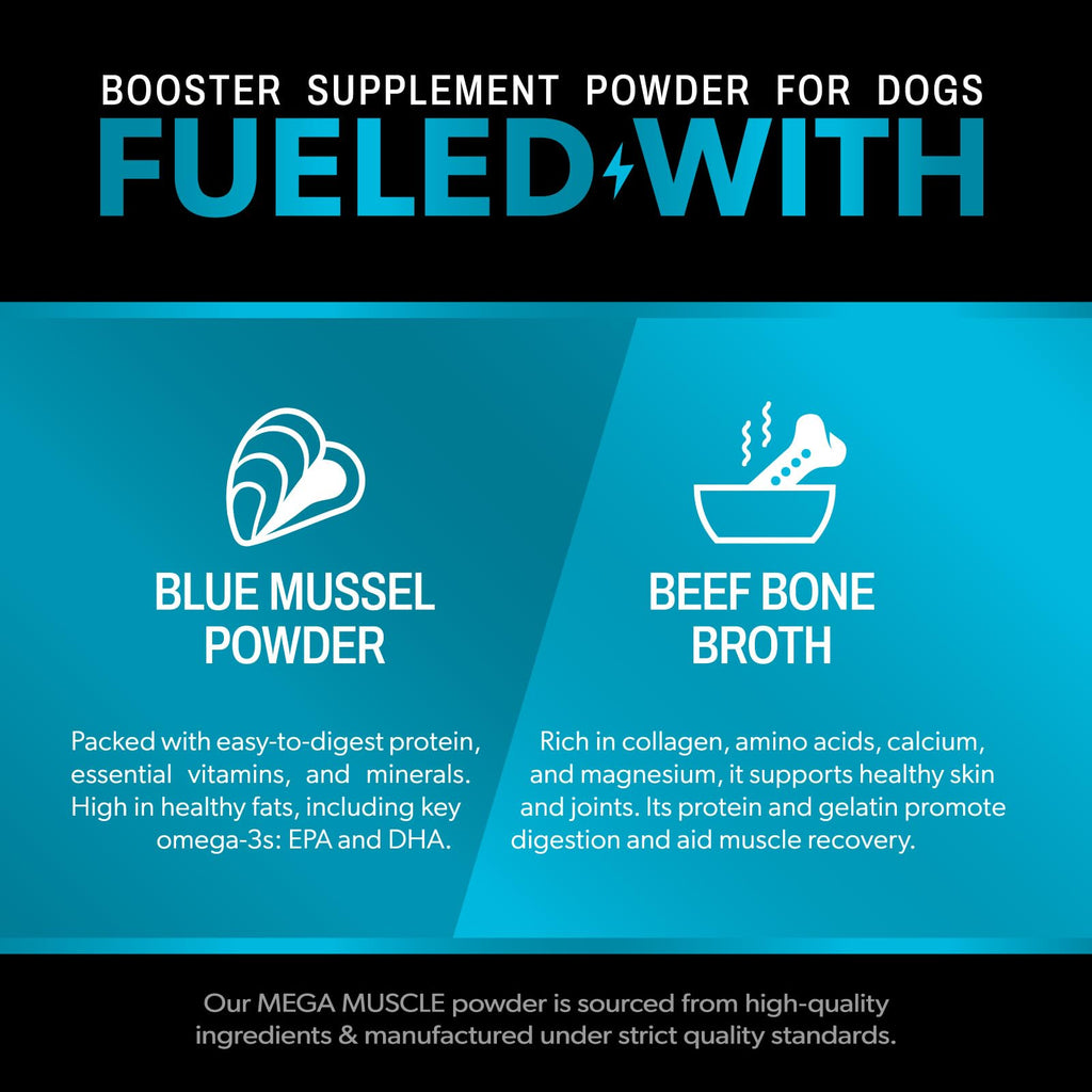 Dog Muscle Support Powder Blue Mussel Bone Broth Food Topper 3.2 oz C26502