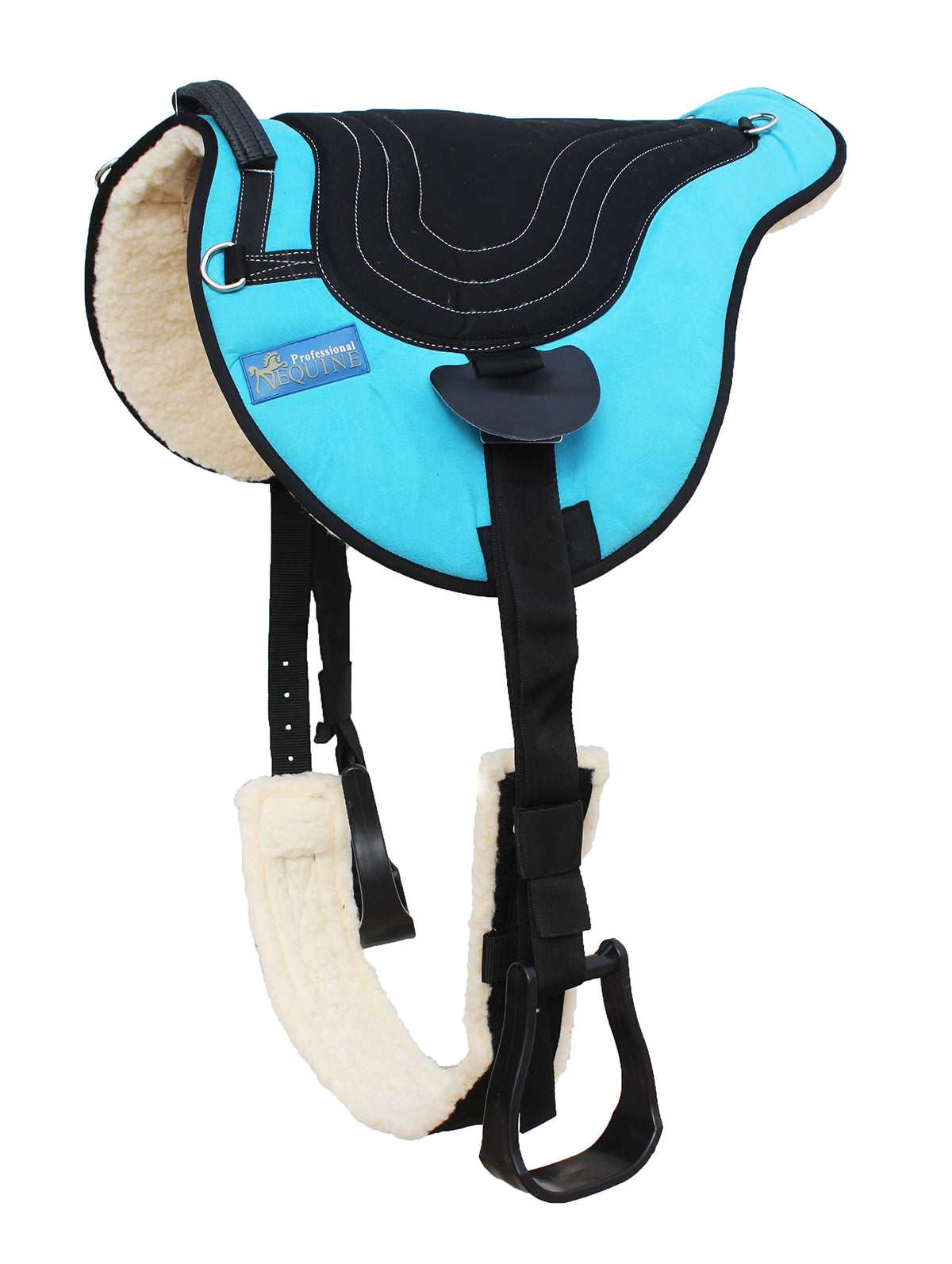 Turquoise Fleece Padded Bareback Pad with Cinch S58597