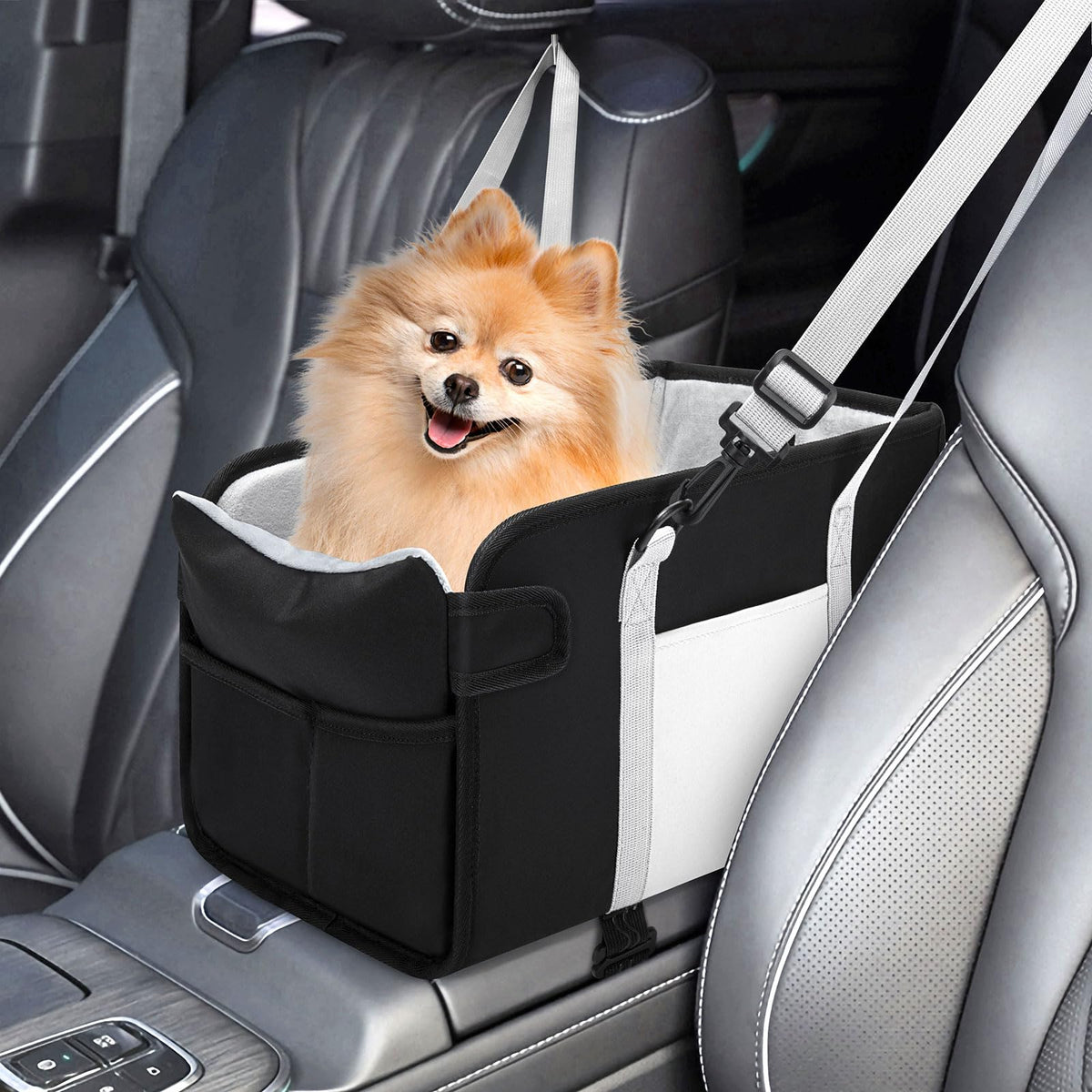 Portable Dog Car Seat for Small Dogs, Black M12482