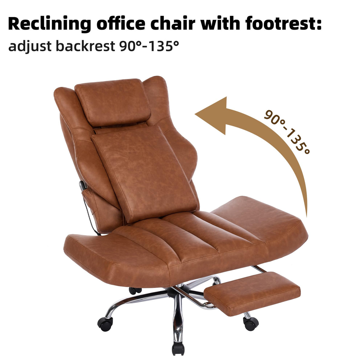 Brown Faux Leather Massage Office Chair Q6806