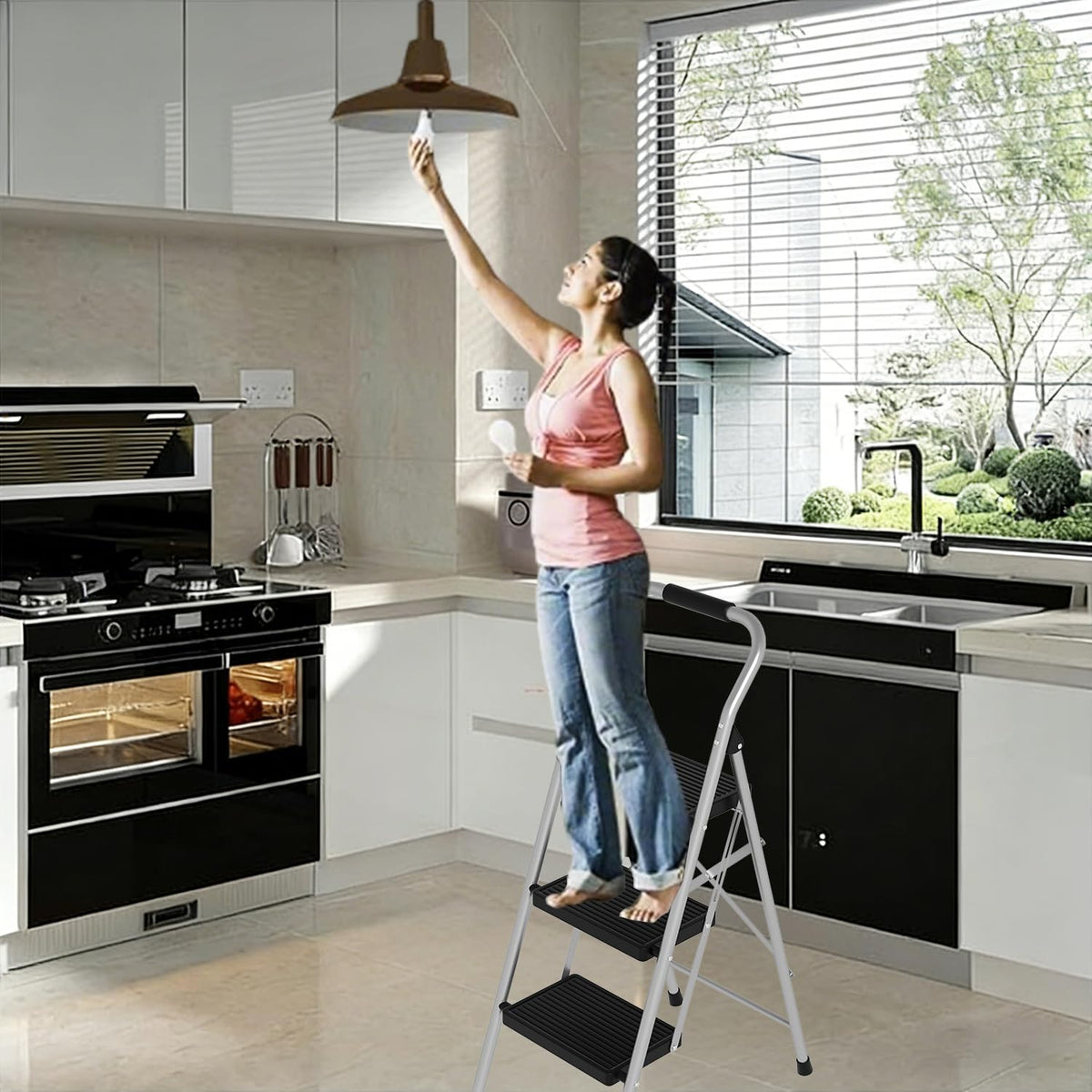 3 Step Folding Anti Slip Step Stool 330lbs R795