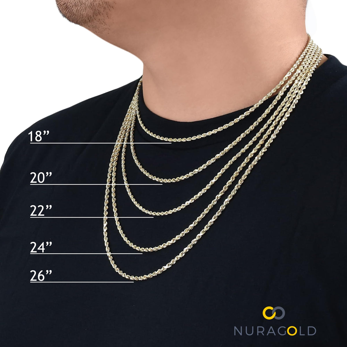 14k Yellow Gold Cuban Link Chain Necklace U59254