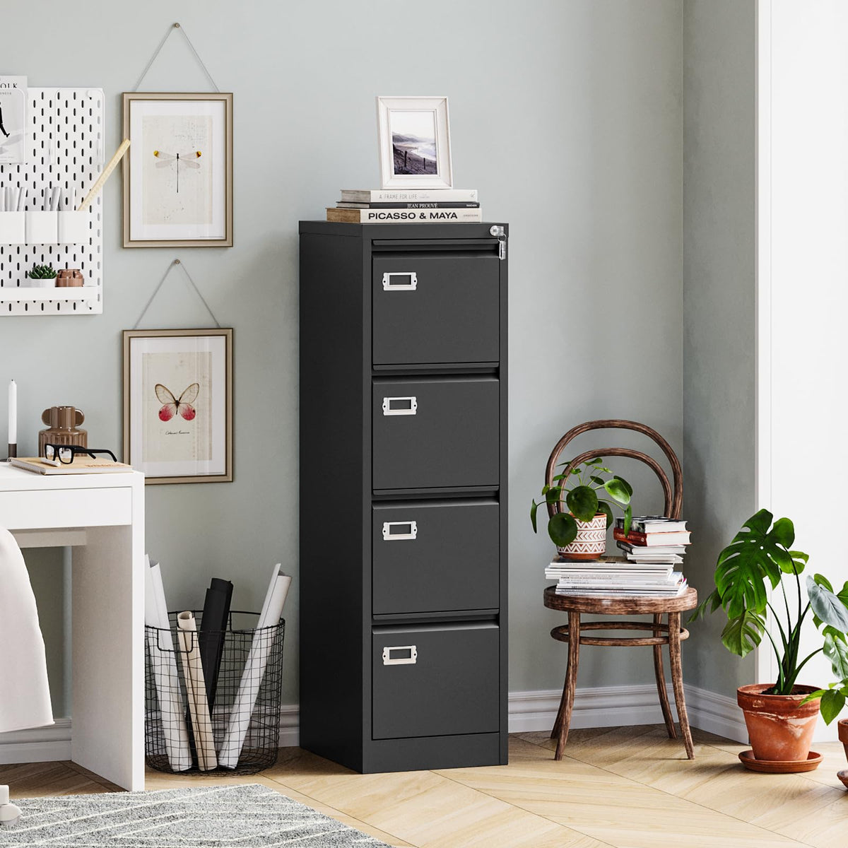 4 Drawer Metal File Cabinet with Lock B861703