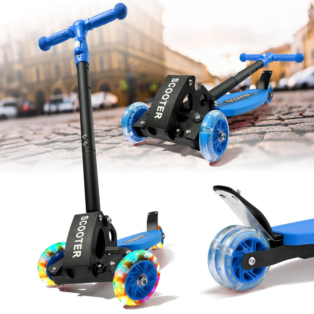 Three Wheeled Light Up Foldable Kick Scooter W49796