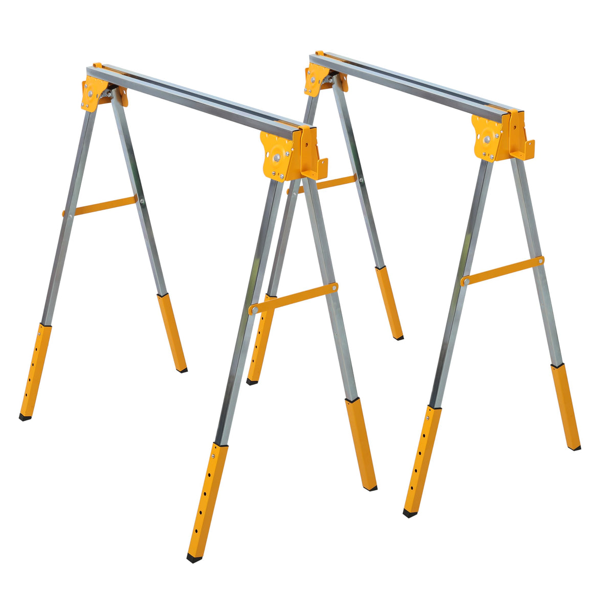 Adjustable Folding Steel Sawhorse 2-Pack 1000 lbs Capacity O7435