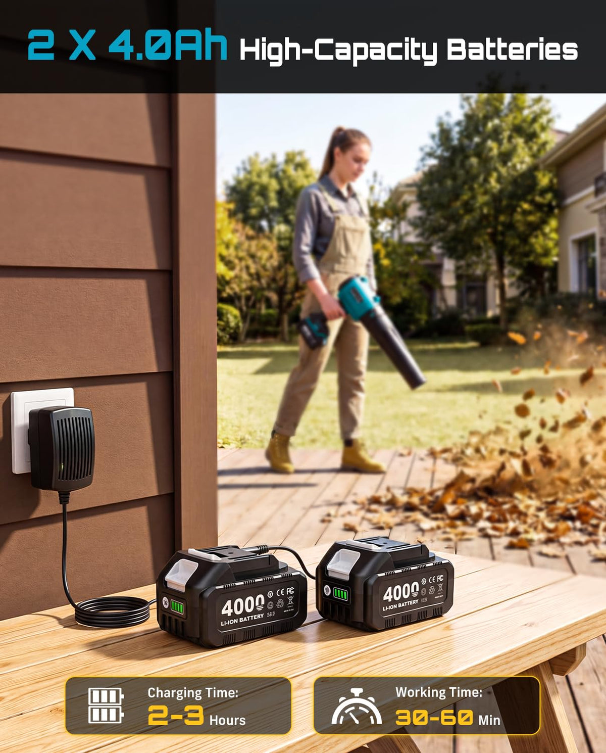 Cordless Leaf Blower 700CFM/200MPH Q549